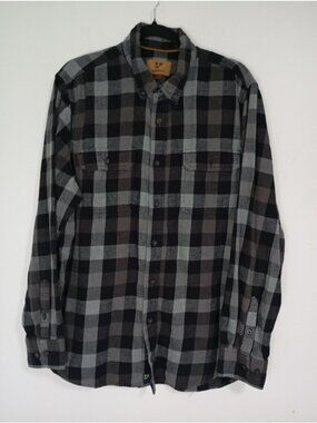 Outdoor Life Men's Plaid Purple Button Up Flannel Shirt Size XL